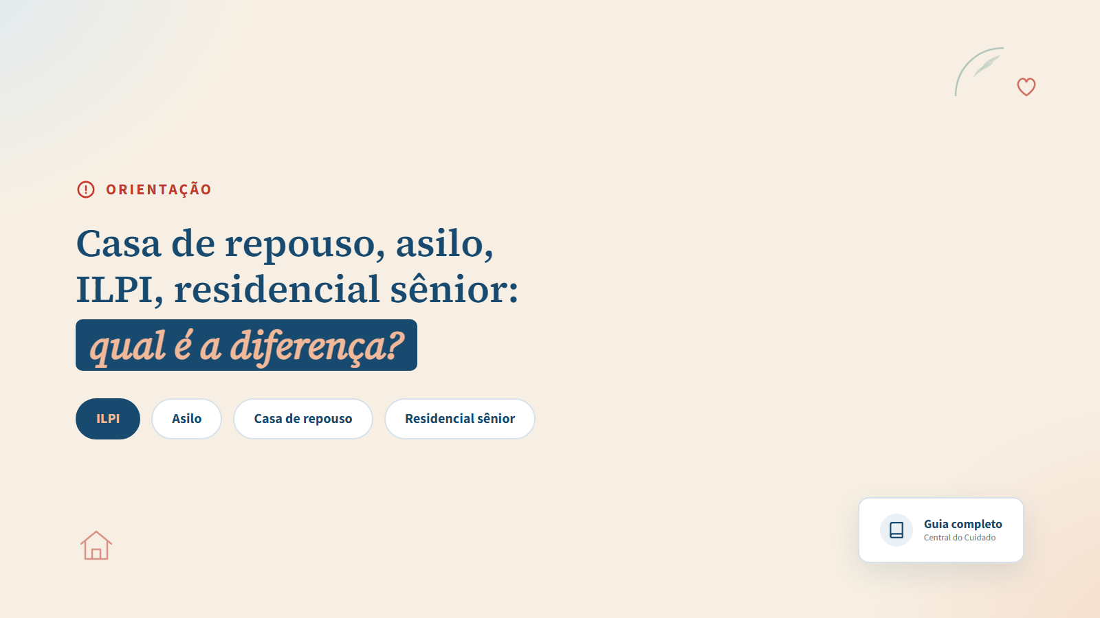Casa de repouso, asilo, ILPI e residencial sênior: qual é a diferença